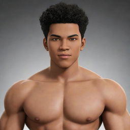 An animated male Gemini character of Blasian ethnicity