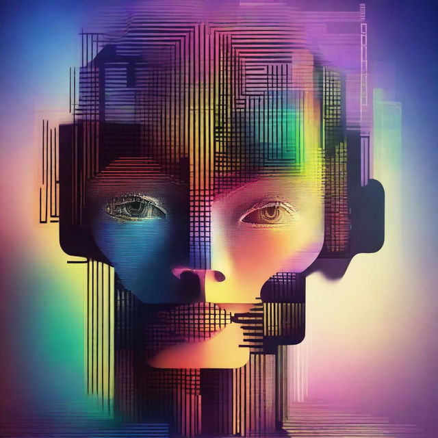 A creative and abstract representation of an AI image generator