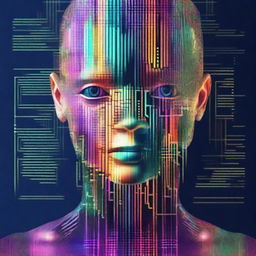 A creative and abstract representation of an AI image generator