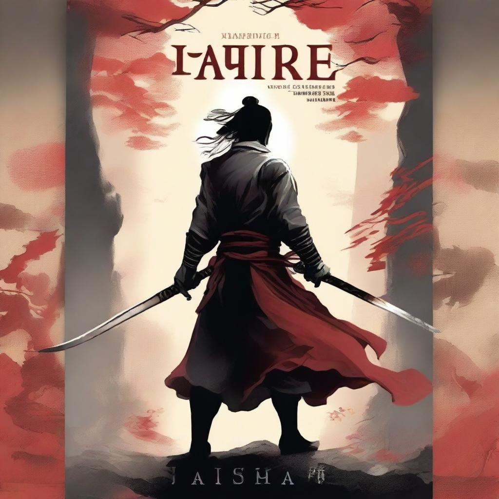 A captivating cover for a novel about a sword-wielding warrior