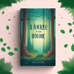 Create a captivating novel cover featuring a mysterious forest with a hidden path