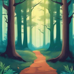 Create a captivating novel cover featuring a mysterious forest with a hidden path