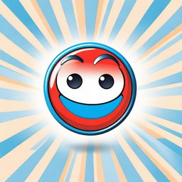 A cartoon illustration of a red and blue magnet with eyes