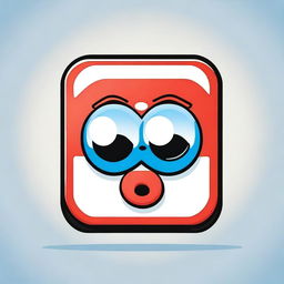 A cartoon illustration of a red and blue magnet with eyes