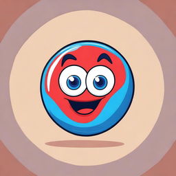 A cartoon illustration of a red and blue magnet with eyes