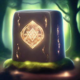 A detailed and enchanting illustration of a mystical loadstone, glowing with an ethereal light