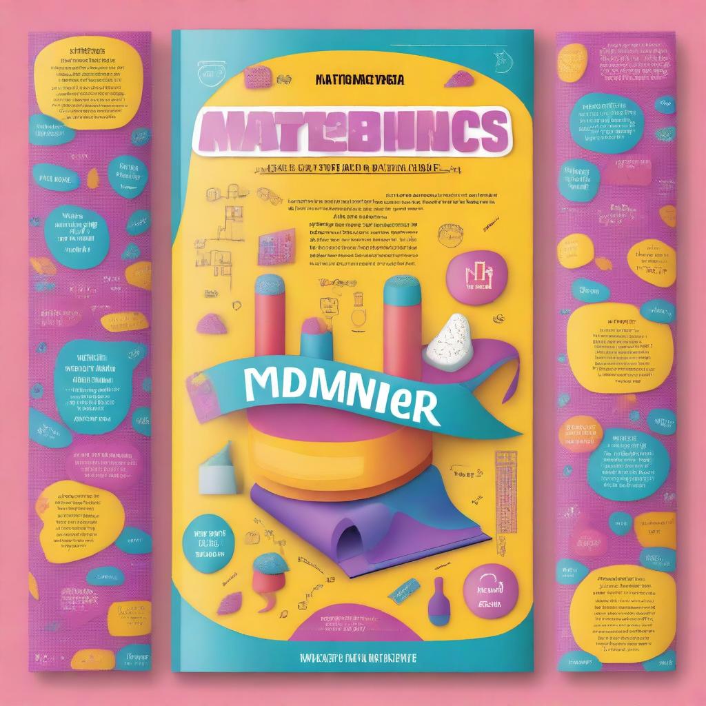 Create a vibrant and engaging book cover for a mathematics guide aimed at 5th-grade students