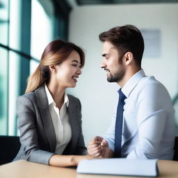 A secret romance between two employees in a modern corporate office