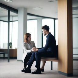 A secret romance between two employees in a modern corporate office