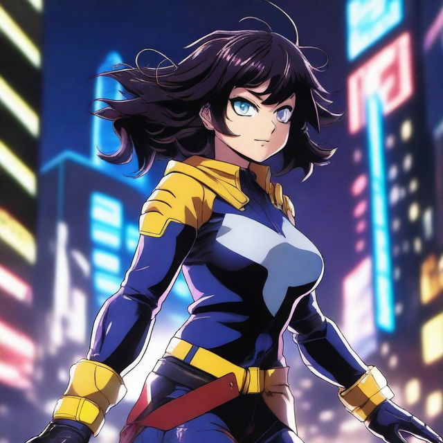 A photorealistic depiction of the heroine Midnight from My Hero Academia