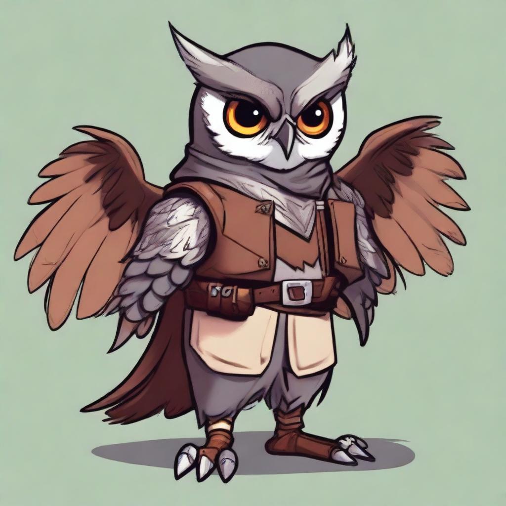 A character named Gizmo, an owl with gray feathers and round ears