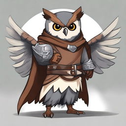 A character named Gizmo, an owl with gray feathers and round ears