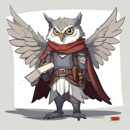 A character named Gizmo, an owl with gray plumage and round ears