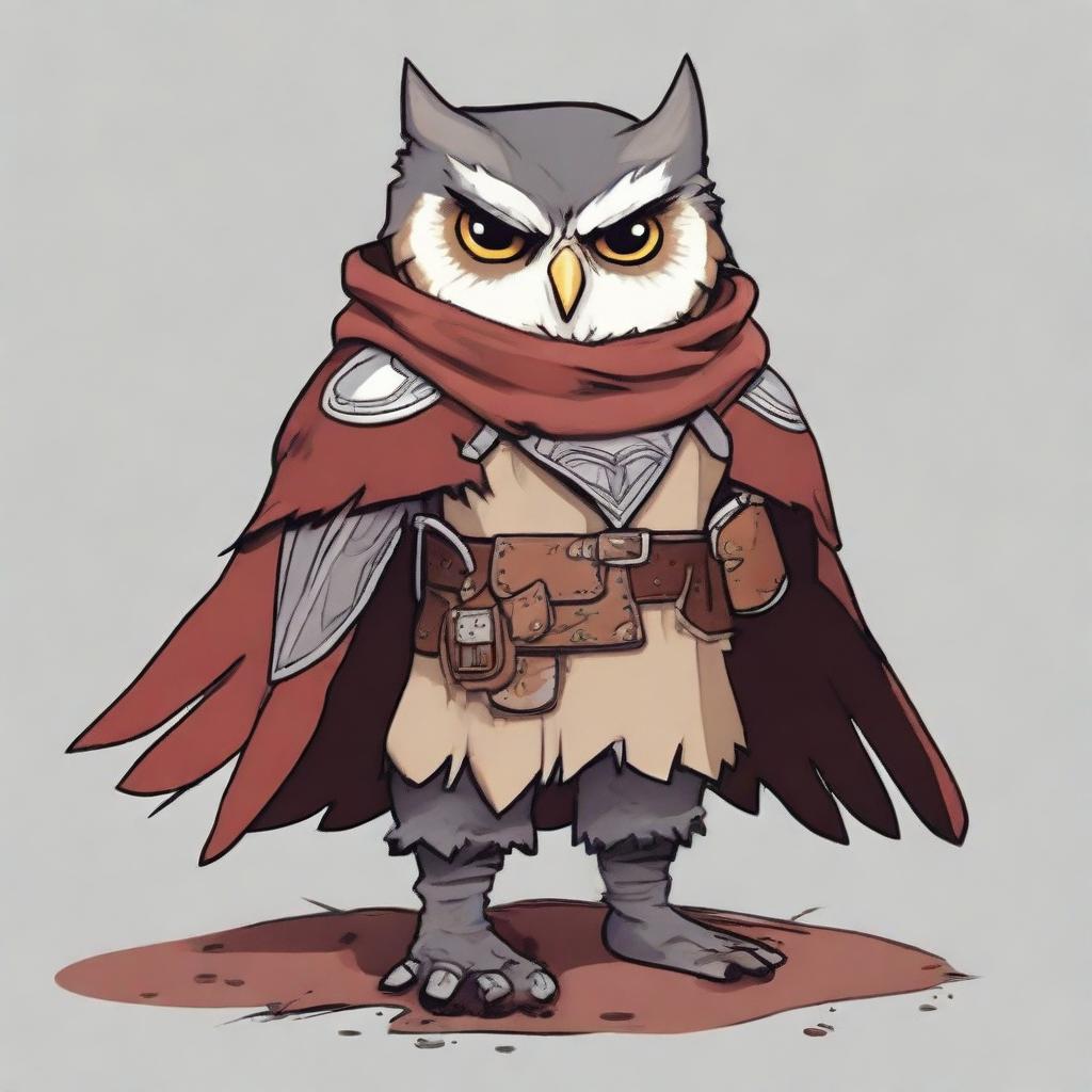 A character named Gizmo, an owl with gray plumage and round ears