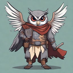 A character named Gizmo, an owl with gray plumage and round ears