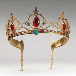 Eldrin’s Ember Crown is a magnificent, intricately crafted circlet made from gold and adorned with fiery gemstones