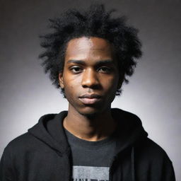 A black male character portrayed in the emo subculture style