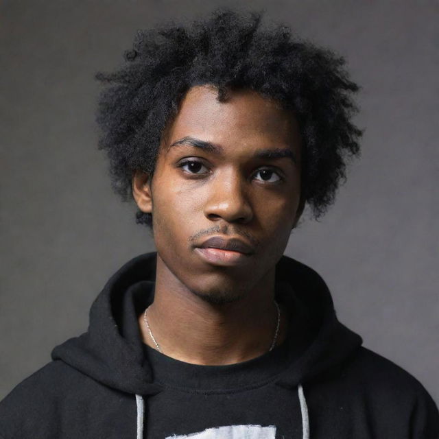 A black male character portrayed in the emo subculture style