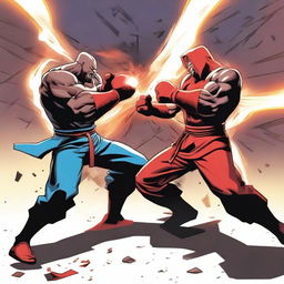 Two characters are fighting over a goodie