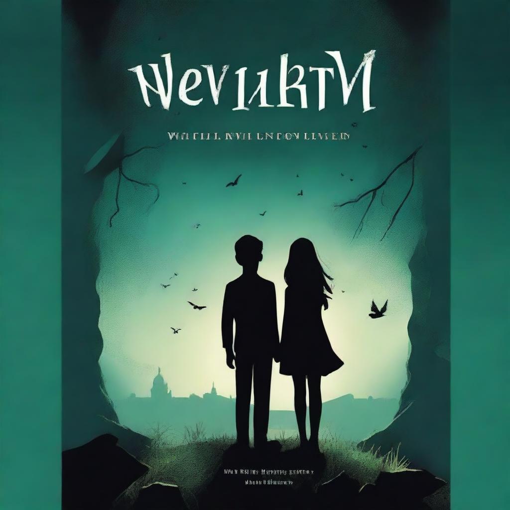 A captivating book cover for a mystery novel titled 'Falling Neverland'