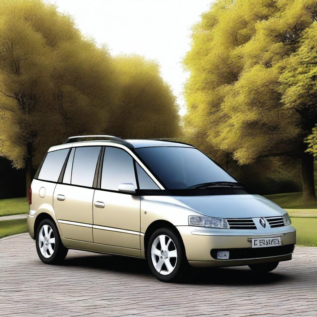 A 2005 Renault Espace without the Renault logo, instead featuring an Opel logo on the front