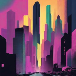 Design a captivating book cover featuring a modern urban backdrop of a bustling city, New Havens, with skyscrapers and neon lights