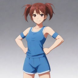 An inspiring anime girl character displaying a strong, cheerful, and determined look on her face, with her arms and legs not visible in the frame