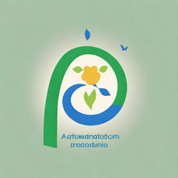 Create a logo for 'Admiracionismo Sequencialista Progressista' featuring a central spiral or circle with an integrated upward arrow, symbolizing life cycles and progress