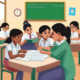 A realistic depiction of the Sarva Shiksha Abhiyan initiative in India, showcasing children from diverse backgrounds studying together in a classroom