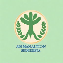 Create a logo for 'Admiracionismo Sequencialista Progressista' featuring a central spiral or circle with an integrated upward arrow, symbolizing life cycles and progress