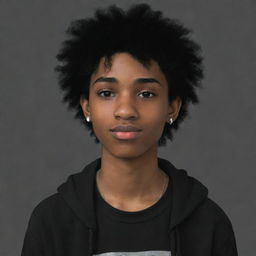 A teenage black male character depicted in an emo style