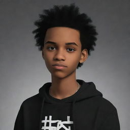 A teenage black male character depicted in an emo style