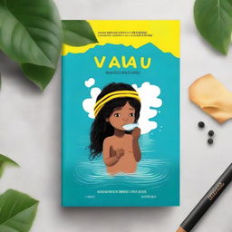 Diseña una portada de libro vibrante y realista para 'El Sueño de los WAYU' en Colombia, incluyendo la imagen de referencia de personas junto al agua, con más color y diseños intrincados