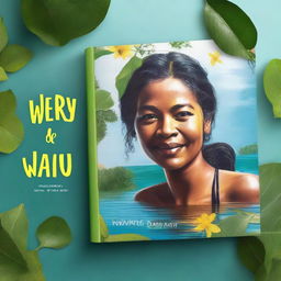 Diseña una portada de libro vibrante y realista para 'El Sueño de los WAYU' en Colombia, incluyendo la imagen de referencia de personas reales junto al agua, con más color y diseños intrincados