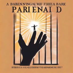 A book cover for 'Parenting While Incarcerated' depicting inmate hands holding a child's drawing, viewed from behind prison bars