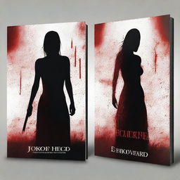 A book cover design for a thriller novel depicting the theme of 'Bloody Revenge of Women'