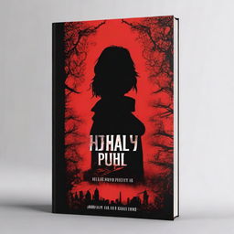 A cover design inspired by a novel cover featuring red ink and black text, but without any text or subtitles