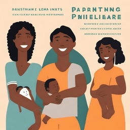 A multicultural, warm-colored book cover for 'Parenting While Incarcerated' that displays hope and resilience