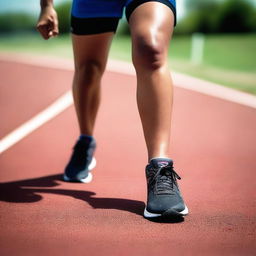 A detailed image focusing on the feet of an athletic Latina woman