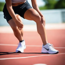 A detailed image focusing on the feet of an athletic Latina woman