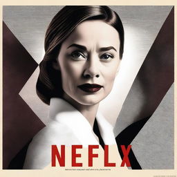 Create a Netflix series poster for 'The Well-Behaved' featuring a striking close-up of Anna