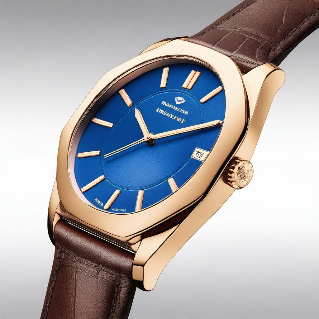 The watch features a 42mm heptagonal case with equal sides and a thickness of 15mm, crafted from rose gold