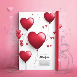 Create a book cover featuring a mix of hearts, chains, balloons, mirrors, and magnetic attraction imagery