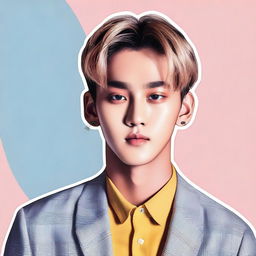 A detailed portrait of Mingyu, a member of the K-pop group Seventeen