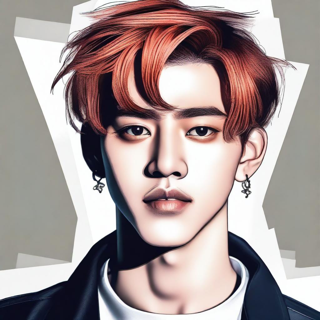 Create a detailed portrait of Baekhyun, a member of the K-pop group EXO