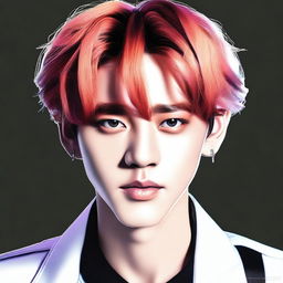 Create a detailed portrait of Baekhyun, a member of the K-pop group EXO