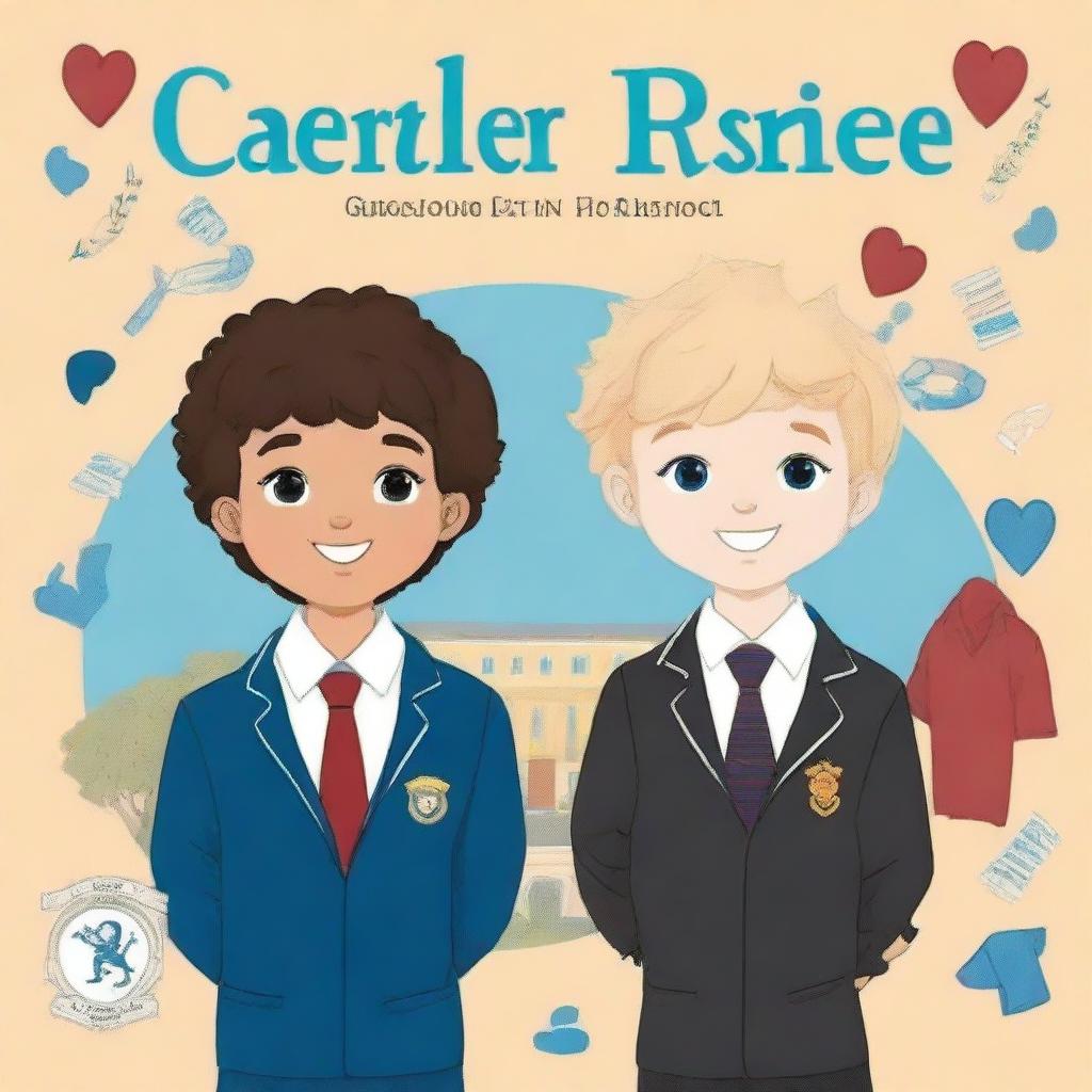 Create a book cover featuring two boys