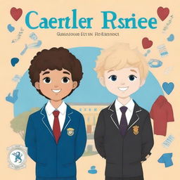 Create a book cover featuring two boys