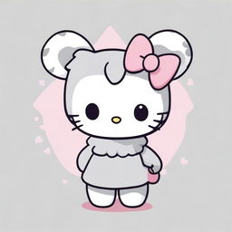 A cute illustration of Hello Kitty wearing a koala costume