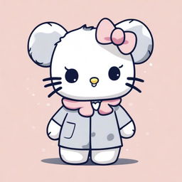 A cute illustration of Hello Kitty wearing a koala costume